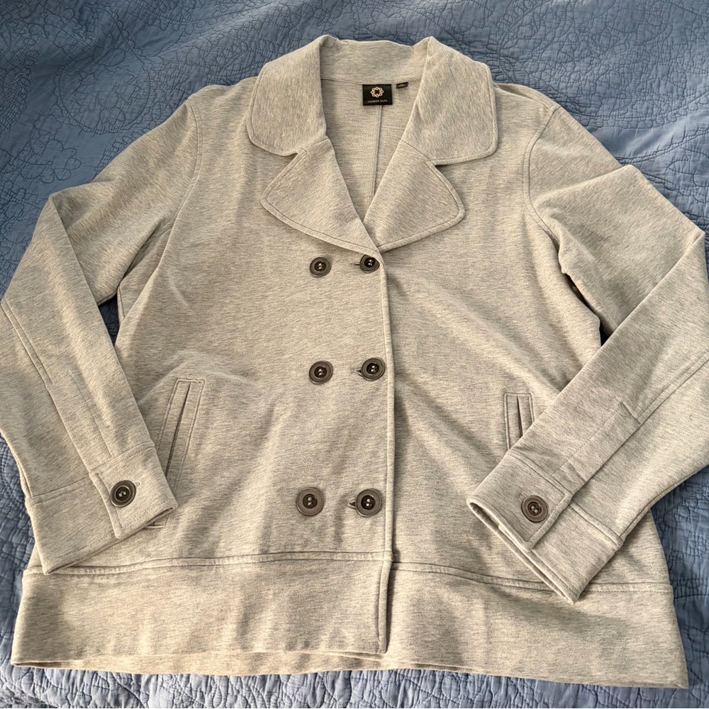 NWOT XL Light Gray Double-Breasted Women’s Jacket